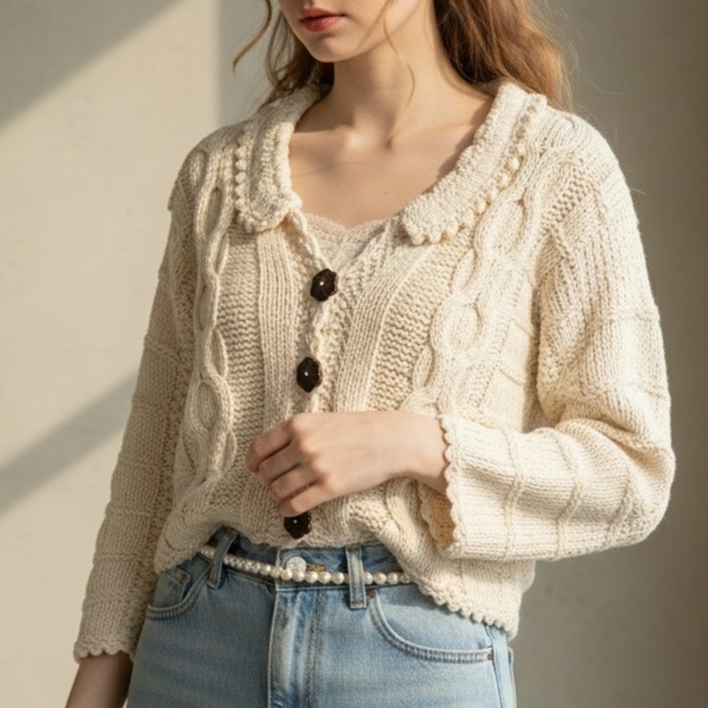 Vintage Eastwinds Knit Button-Up Cardigan